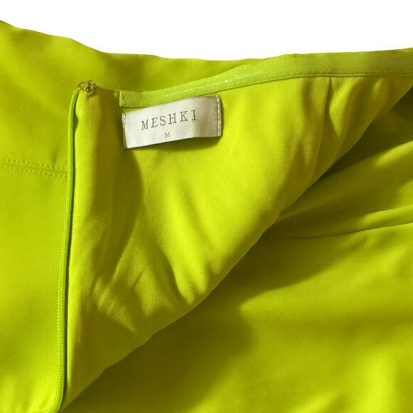 Maci Crepe Strapless Mini Dress in Neon Green by Meshki - Size M - Picture 4 of 5